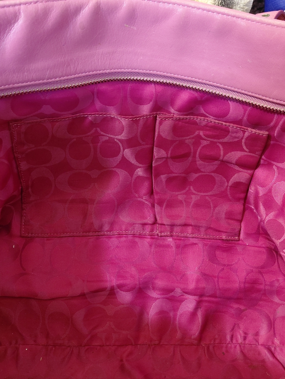 Vintage Coach Hampton Gallery Pink Leather Tote Shoulder Bag - Picture 9 of 16